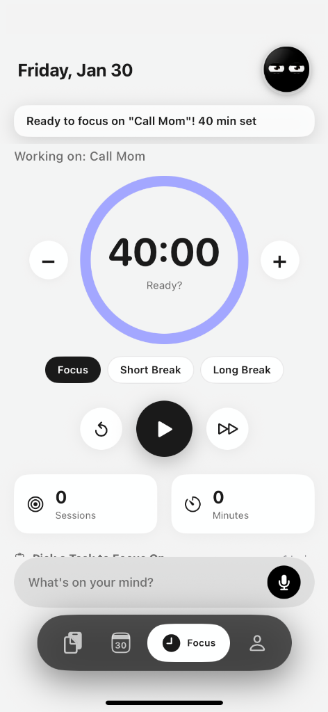 Focus Timer Interface