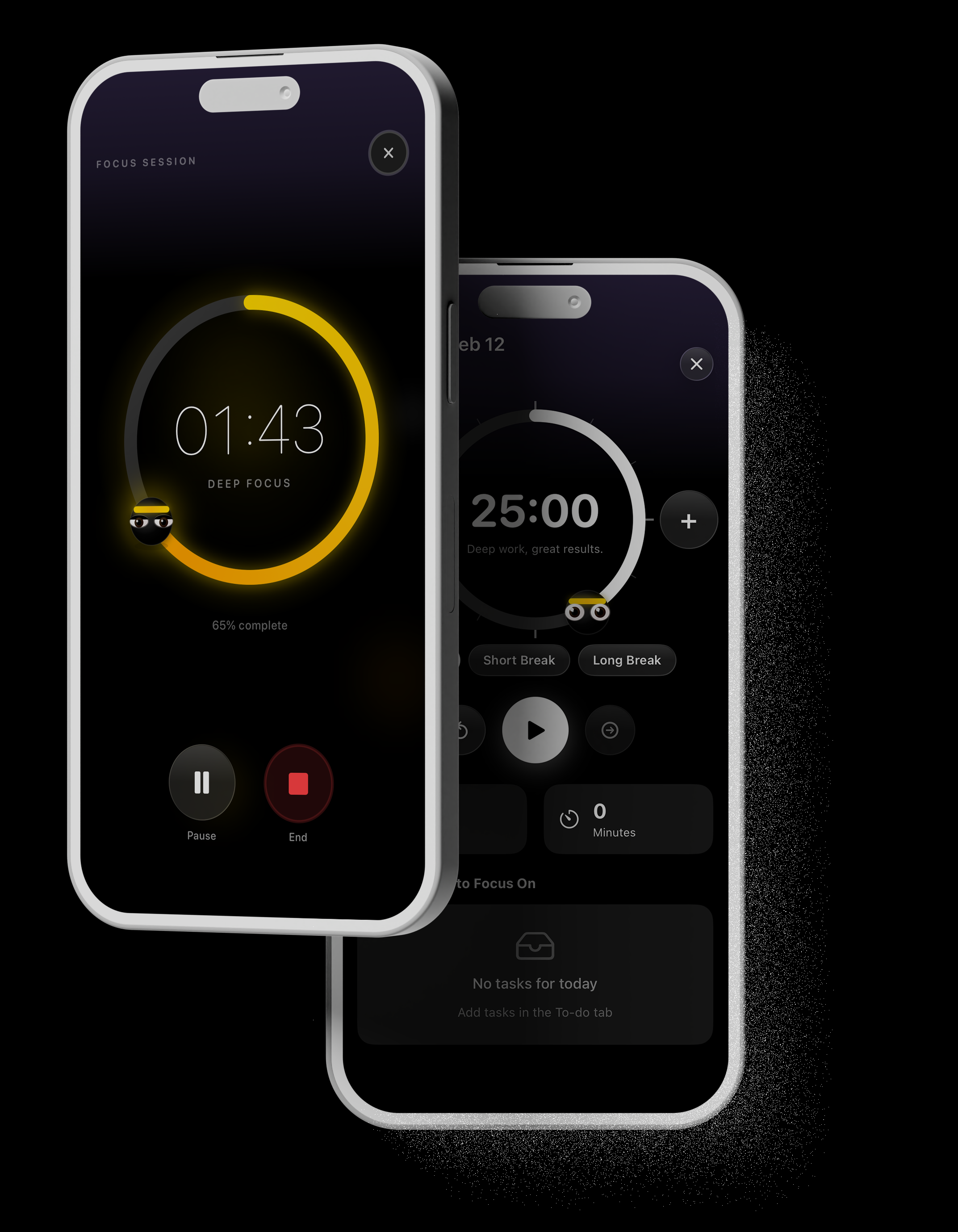 Focus Timer - Clay iPhone Mockup